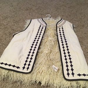 Cream fuzzy vest